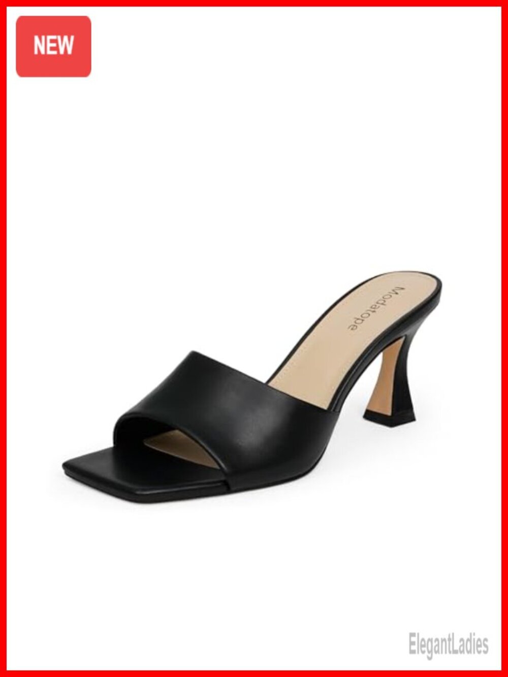 Womens Chunky Block Heel Sandals Open Square Toe Slip On Dress Heels